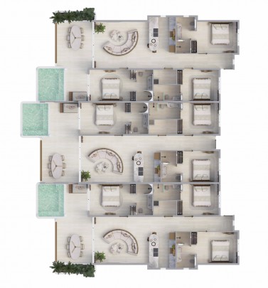 The Lotus Blue Bay - 3 bedroom vacation rental villas and apartments 