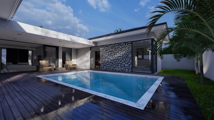 Harmonie - Sleek newly built family home for sale on resort with pool