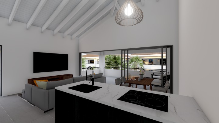 Luxury penthouses in Jan Thiel on a gated resort with swimming pool